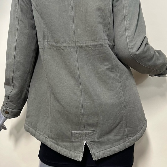 Sebby Sherpa Lined Hooded Utility Jacket Winter Coat Parka Olive Women's Medium - Picture 9 of 13